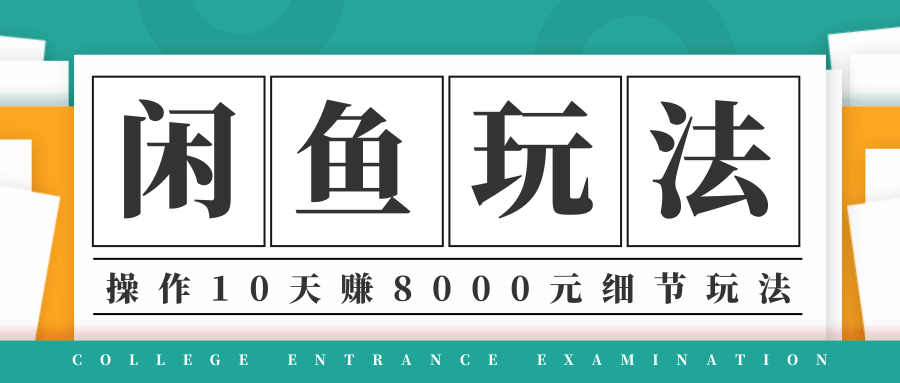 龟课·闲鱼项目玩法实战班第12期,操作10天左右利润有8000元细节玩法-最全资源库
