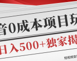 短视频变现套路剖析，抖音0成本赚钱项目玩法，日入500+独家揭秘（共2节视频）-最全资源库