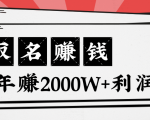 王通：不要小瞧任何一个小领域，取名技能也能快速赚钱，年赚2000W+利润-最全资源库