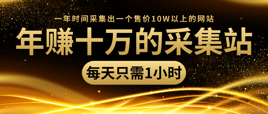 年赚十万的采集站，每天却只需要1小时，一年时间采集出一个售价10W以上的网站-最全资源库