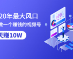 抓住2020年最大风口,小白也能做一个赚钱视频号,12天赚10W(赠送爆款拆解)-最全资源库