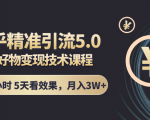 知乎精准引流5.0+知乎好物变现技术课程：每天1-2小时5天看效果，月入3W+-最全资源库