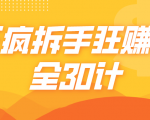 三疯拆手狂赚计,全30计课程-最全资源库