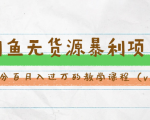 斜杠蜻蜓·闲鱼无货源暴利项目：让你百分百月入过万的教学课程（v1-v5班）-最全资源库