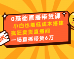 0基础直播带货课:小白也能低成本搭建疯狂卖货直播间:1场直播带货6万-最全资源库