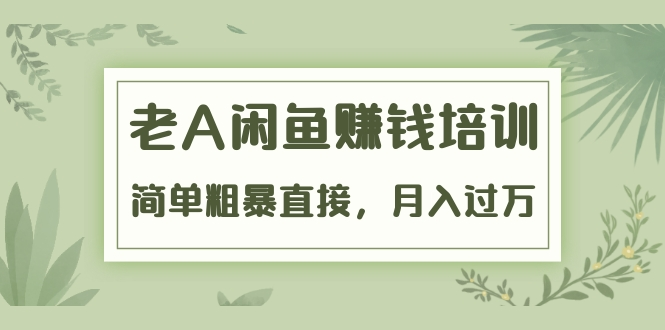 《老A闲鱼赚钱培训》简单粗暴直接，月入过万真正的闲鱼战术实课（51节课）-最全资源库