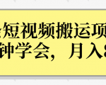 操作性非常强的头条号短视频搬运项目，3分钟学会，轻松月入8000+-最全资源库