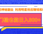 抖音上神秘副业项目,利用明星效应赚钱和截流,无门槛也能日入800+-最全资源库
