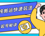 团队内部课程，短视频纯搬运快速玩法，批量快速起号的秘诀-最全资源库