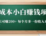 零成本小白赚钱实操项目,一天可赚200+ 每个月多一份收入来源-最全资源库