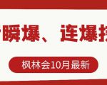 枫林会10月最新抖音瞬爆、连爆技术，主播直播坐等日收入10W+-最全资源库