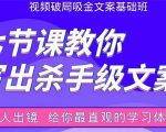 张根视频破局吸金文案班:节节课教你写出杀手级文案(附67页文案训练手册)-最全资源库
