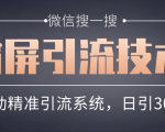 微信搜一搜霸屏引流技术,打造被动精准引流系统,轻松日引300+流量-最全资源库