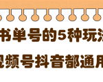 低成本创业项目，抖音，快手，视频号都通用的书单号5种赚钱玩法-最全资源库
