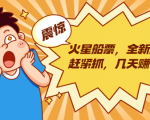火星船票，全新风口赶紧抓，几天赚一万+摆地摊卖尾货月入一万（5个项目）-最全资源库