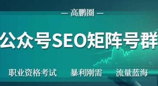 高鹏圈公众号SEO矩阵号群，实操20天纯收益25000+，普通人都能做-最全资源库