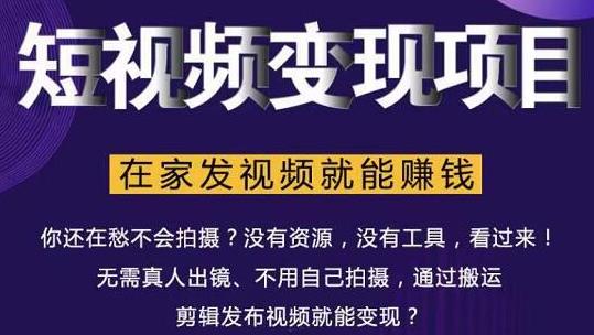 在家也能操作的短视频赚钱项目，无需真人，不用拍摄，纯搬运月入2到5万-最全资源库