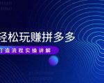 带你轻松玩赚拼多多：花的少 赚的多 爆款更简单 爆款打造流程实操讲解-最全资源库