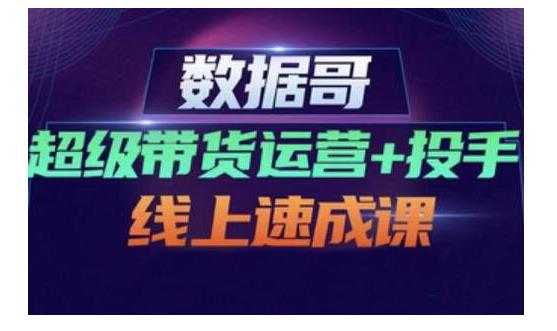 数据哥·超级带货运营+投手线上速成课,快速提升运营和熟悉学会投手技巧-最全资源库