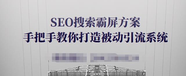 SEO搜索霸屏方案,手把手教你打造被动引流系统【视频课程】-最全资源库