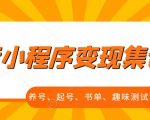 抖音小程序变现集训课,养号、起号、书单、趣味测试、视频剪辑,全套流程-最全资源库