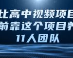 比高中视频项目,目前靠这个项目养了11人团队【视频课程】-最全资源库