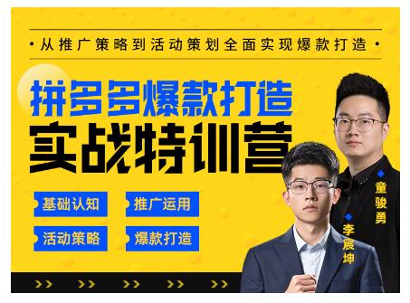 玺承云·拼多多爆款打造实战特训营，一套从入门到高手课程，让你快速拿捏拼多多-最全资源库