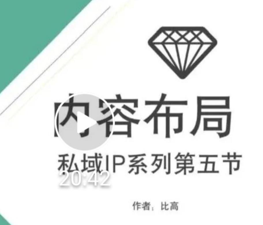 比高私域IP流量变现视频课，6个月10W粉，2235付费会员【完结】-最全资源库