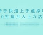 2022年虚拟项目实战指南，新手从0打造月入上万店铺-最全资源库