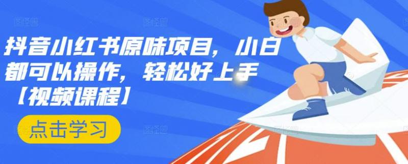 抖音小红书原味项目，小白都可以操作，轻松好上手【视频课程】-最全资源库