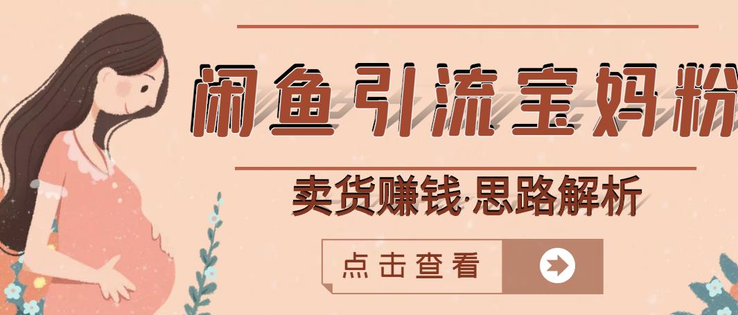 闲鱼引流宝妈粉+卖货赚钱一个月收益30000+（实操视频教程）-最全资源库