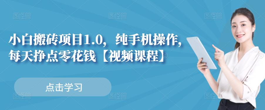小白搬砖项目1.0,纯手机操作,每天兼职挣点零花钱-最全资源库
