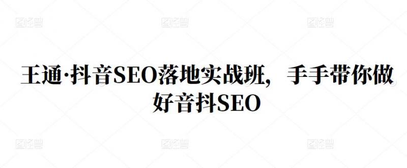 王通·抖音SEO落地实战班，手‬手带你做好音抖‬‬SEO-最全资源库