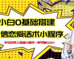 新手0基础搭建微信恋爱话术小程序,一单赚几百【视频教程+小程序源码】-最全资源库