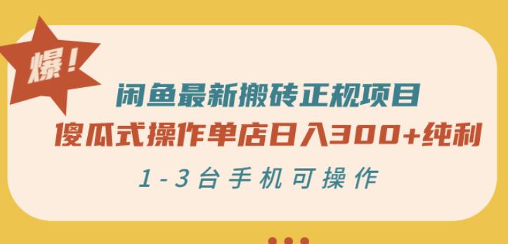 闲鱼最新搬砖正规项目：傻瓜式操作单店日入300+纯利，1-3台手机可操作-最全资源库