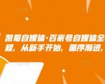 凯哥自媒体·百家号自媒体全套实战赚钱教程，从新手开始，循序渐进，系统的讲解-最全资源库
