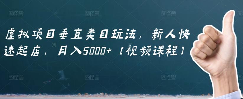 虚拟项目垂直类目玩法,新人快速起店,月入5000+【视频课程】-最全资源库