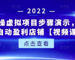 新人实操虚拟项目步骤演示，0基础打造自动盈利店铺【视频课程】-最全资源库