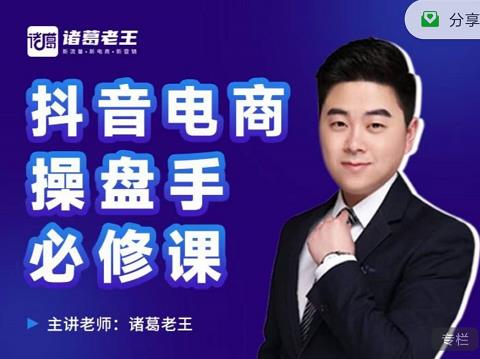 诸葛老王-抖音电商操盘手必修课:顶层设计,起号破局,爆款运营,数据分析-最全资源库
