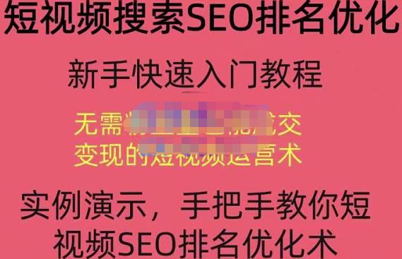 宋老师·短视频搜索SEO优化,教你10分钟创作一个短视频,三天排名上第一-最全资源库