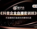 桔子会《抖音企业自播密训班》，把直播间打造成你的赚钱机器-最全资源库