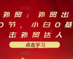 业仔外贸:外贸出口详解30节,小白0基础进击外贸达人 价值666元-最全资源库