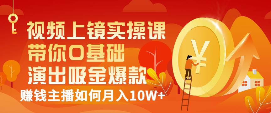 视频上镜实操课:带你0基础演出吸金爆款,赚钱主播如何月入10W+-最全资源库