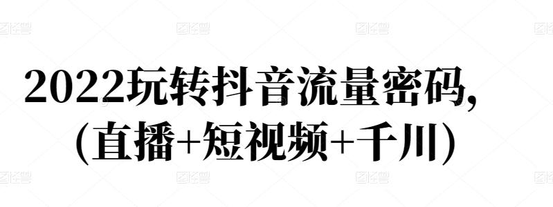 2022玩转抖音流量密码,(直播+短视频+千川)-最全资源库