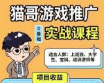 猫哥·游戏推广实战课程，单视频收益达6位数，从0到1成为优质游戏达人-最全资源库