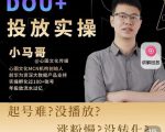 小马哥-Dou+投放实操课,抖加投放,随心推,付费起号逻辑,打破低播放转化-最全资源库