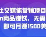 亚马逊社交媒体营销项目,推广Amazon商品赚钱,无需任何投资,即可月赚1500美元-最全资源库