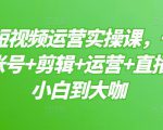 晨哥·短视频运营实操课,一部手机,账号+剪辑+运营+直播,从小白到大咖-最全资源库