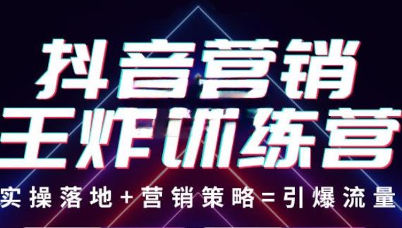 抖音营销王炸训练营,实操落地+营销策略=引爆流量(价值8960元)-最全资源库