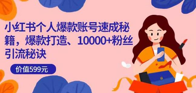 小红书个人爆款账号速成秘籍,爆款打造、10000+粉丝引流秘诀-最全资源库